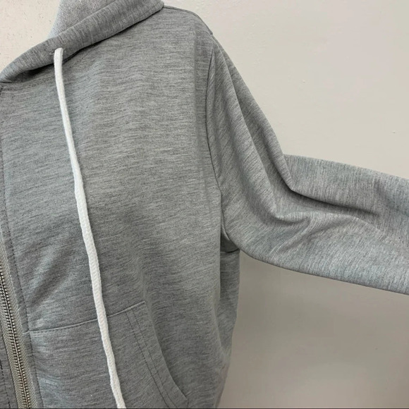Shein‎ Curve Sweatshirt Woman 2XL Gray Full Zip Hood Pockets Light Weight Crop - Picture 4 of 10